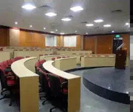 Auditorium with tiered curved seating
